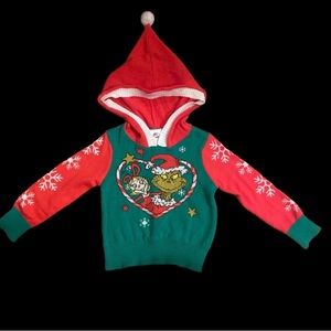 NWOT The Grinch Dr. Sesus Hooded Sweater- Size 12M